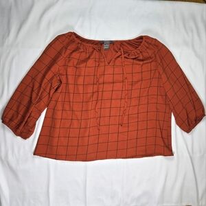 Burnt Orange Olivia & Martin 3/4 Sleeve Blouse Size 1X